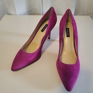 Nine West Women's Snip Toe, Stiletto Suede Pumps, Pink Heels, Size 10m